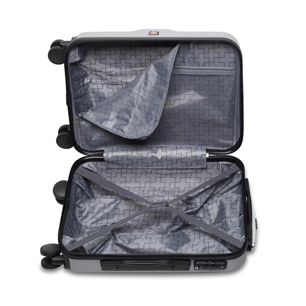 Swiss - Lausanne - Handbagage Koffer - 4 Wielen - TSA-Cijferslot - Zilver 2 Swiss - Lausanne - Handbagage Koffer - 4 Wielen - TSA-Cijferslot - Zilver - Afbeelding 2