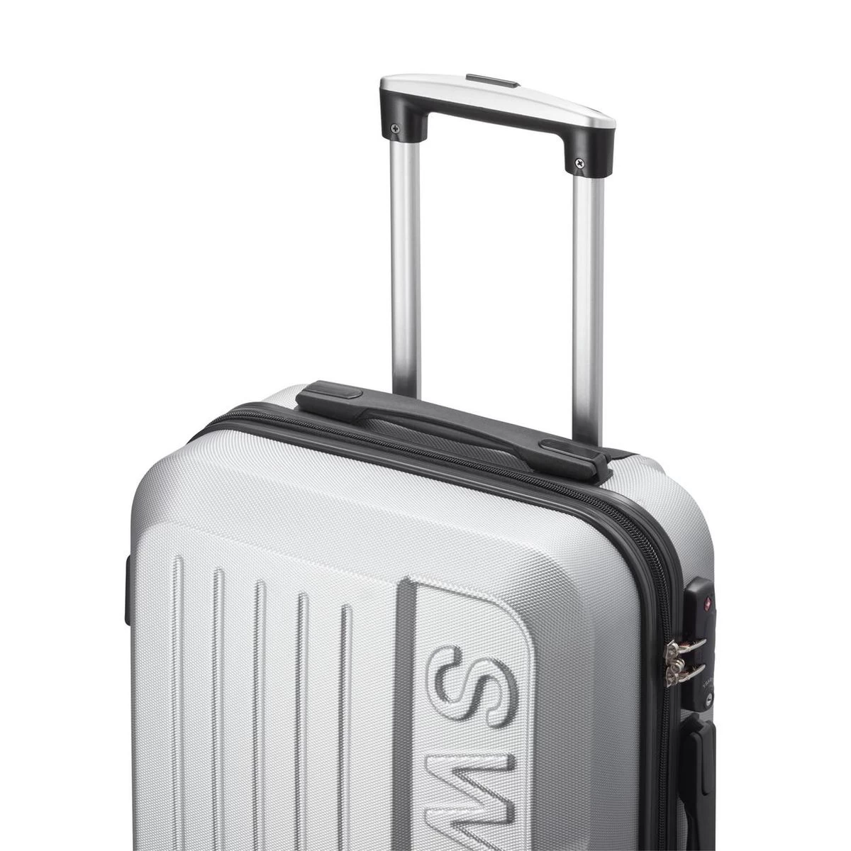 Swiss - Lausanne - Handbagage Koffer - 4 Wielen - TSA-Cijferslot - Zilver 3 Swiss - Lausanne - Handbagage Koffer - 4 Wielen - TSA-Cijferslot - Zilver - Afbeelding 3