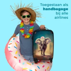 NoBoringSuitcases.com® Koffer - Handbagage Trolley - Olifant - Verf - Bloemen - Portret - Abstract - Reiskoffer Met Wielen - Past Binnen 55x40x20 Cm En 55x35x25 Cm - Koffertje - Fotokoffer -Reisopslagwinkel 1200x1200 644