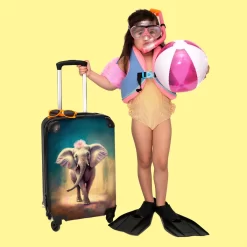 NoBoringSuitcases.com® Koffer - Handbagage Trolley - Olifant - Verf - Bloemen - Portret - Abstract - Reiskoffer Met Wielen - Past Binnen 55x40x20 Cm En 55x35x25 Cm - Koffertje - Fotokoffer -Reisopslagwinkel 1200x1200 645