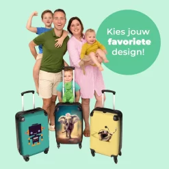 NoBoringSuitcases.com® Koffer - Handbagage Trolley - Olifant - Verf - Bloemen - Portret - Abstract - Reiskoffer Met Wielen - Past Binnen 55x40x20 Cm En 55x35x25 Cm - Koffertje - Fotokoffer -Reisopslagwinkel 1200x1200 647
