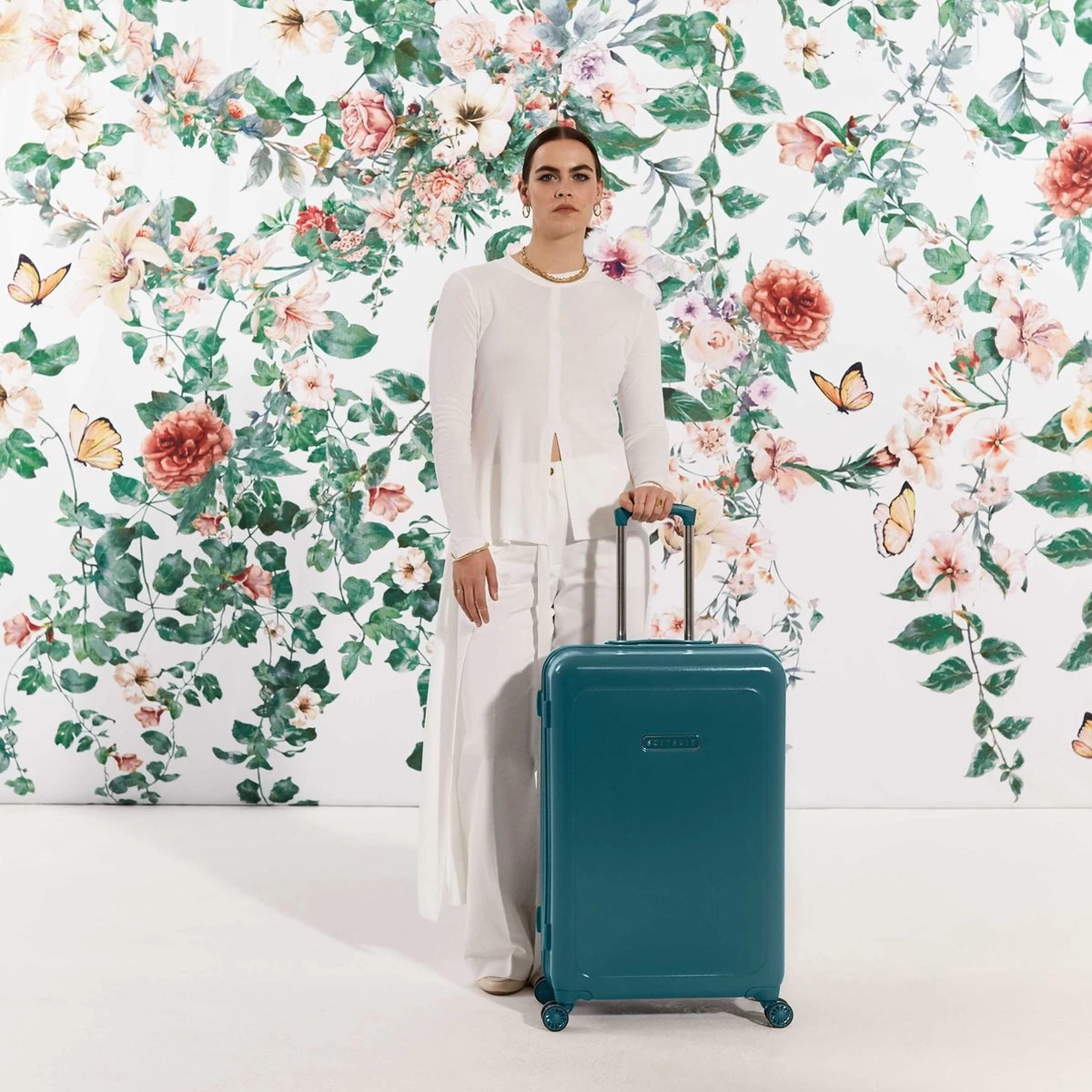 SUITSUIT - Blossom - Hydro Blue - Reiskoffer (76 Cm) 2 SUITSUIT - Blossom - Hydro Blue - Reiskoffer (76 Cm) - Afbeelding 2