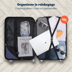 TRVLMORE Koffer - Handbagage - 54x36x20cm - 38L - Donkergroen -Reisopslagwinkel 1200x1200 70