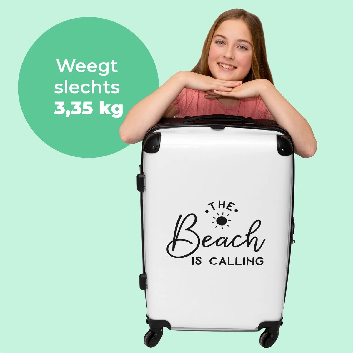 NoBoringSuitcases.com® Koffer Groot - Tekst - Strand - The Beach Is Calling - Zwart Wit - Vakantie - Trolley Koffer Met TSA-slot - Met Wielen - 90 Liter - Reiskoffer - 66 Cm 2 NoBoringSuitcases.com® Koffer Groot - Tekst - Strand - The Beach Is Calling - Zwart Wit - Vakantie - Trolley Koffer Met TSA-slot - Met Wielen - 90 Liter - Reiskoffer - 66 Cm - Afbeelding 2