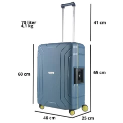 CarryOn Steward TSA Reiskoffer - 65cm Trolley Met Kliksloten - Dubbele Wielen - Blauw -Reisopslagwinkel 1200x1200 736