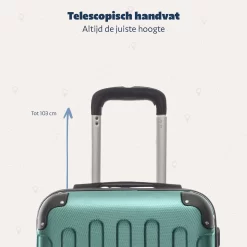 TRVLMORE Koffer - Handbagage - 54x36x20cm - 38L - Donkergroen -Reisopslagwinkel 1200x1200 74