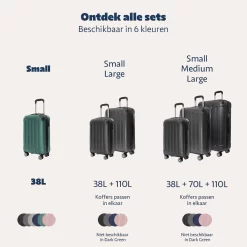 TRVLMORE Koffer - Handbagage - 54x36x20cm - 38L - Donkergroen -Reisopslagwinkel 1200x1200 75