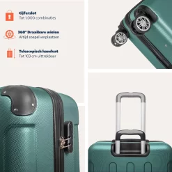 TRVLMORE Koffer - Handbagage - 54x36x20cm - 38L - Donkergroen -Reisopslagwinkel 1200x1200 76