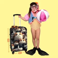 NoBoringSuitcases.com® Koffer Groot - Kat - Huisdieren - Poes - Bruin - Grijs - Trolley Koffer Met TSA-slot - Met Wielen - 90 Liter - Reiskoffer - 66 Cm -Reisopslagwinkel 1200x1200 780