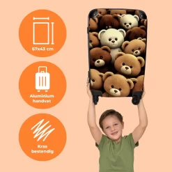 NoBoringSuitcases.com® Koffer Groot - Teddybeer - Knuffel - Bruin - Beer - Trolley Koffer Met TSA-slot - Met Wielen - 90 Liter - Reiskoffer - 66 Cm -Reisopslagwinkel 1200x1200 853