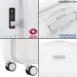 CarryOn Skyhopper Reiskoffer - 78cm TSA Trolley Met OKOBAN - Dubbele Wielen - Wit -Reisopslagwinkel 1200x1200 896