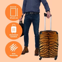 NoBoringSuitcases.com® Koffer Groot - Tijger - Wilde Dieren - Tijgerprint - Design - Trolley Koffer Met TSA-slot - Met Wielen - 90 Liter - Reiskoffer - 66 Cm -Reisopslagwinkel 1200x1200 928
