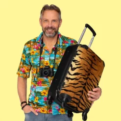 NoBoringSuitcases.com® Koffer Groot - Tijger - Wilde Dieren - Tijgerprint - Design - Trolley Koffer Met TSA-slot - Met Wielen - 90 Liter - Reiskoffer - 66 Cm -Reisopslagwinkel 1200x1200 931