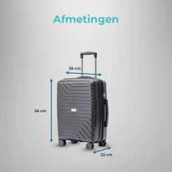 Legage Koffer Handbagage - Reiskoffer - Trolley - Inclusief Uitzetlaag - Inclusief TSA Slot - Zwart - Maat S - 20 Inch -Reisopslagwinkel 1200x1200 96