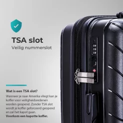 Legage Koffer Handbagage - Reiskoffer - Trolley - Inclusief Uitzetlaag - Inclusief TSA Slot - Zwart - Maat S - 20 Inch -Reisopslagwinkel 1200x1200 98