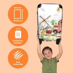 NoBoringSuitcases.com® Koffer Groot - Boerderij - Dieren - Trekker - Jongens - Trolley Koffer Met TSA-slot - Met Wielen - 90 Liter - Reiskoffer - 66 Cm -Reisopslagwinkel 1200x1200 982