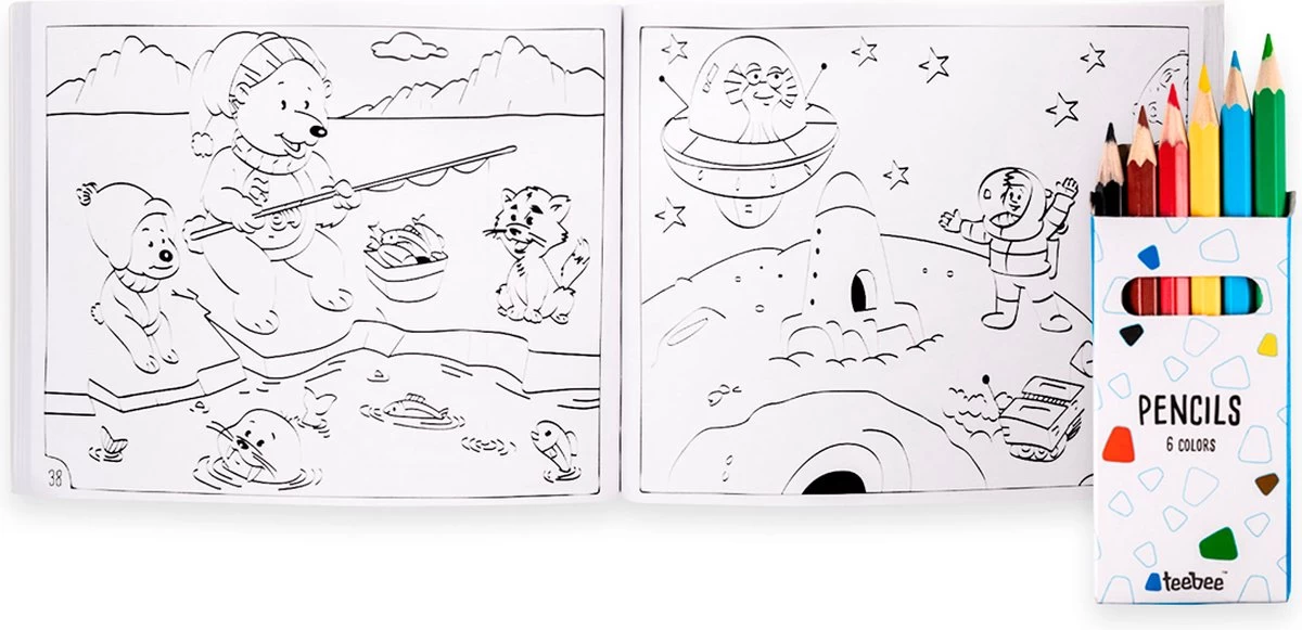 Trunki: TEEBEE Terrance Blauw - Kids Travel Toy Box, Bevat Een Leuk Activiteitenboekje, Kleurpotloden En Stickers, In Doos 15,5x18x18cm, 3+ 2 Trunki: TEEBEE Terrance Blauw - Kids Travel Toy Box, Bevat Een Leuk Activiteitenboekje, Kleurpotloden En Stickers, In Doos 15,5x18x18cm, 3+ - Afbeelding 2