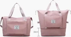 Merkloos Opvouwbare Handbagage Reistas – Opvouwbaar Tot 28 X 18 Cm – Roze -Reisopslagwinkel 1200x636