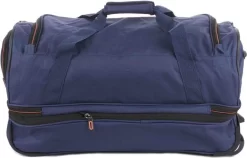 Travelite Basics Wheeled Duffle 55cm Expandable Navy/Orange -Reisopslagwinkel 1200x766 2