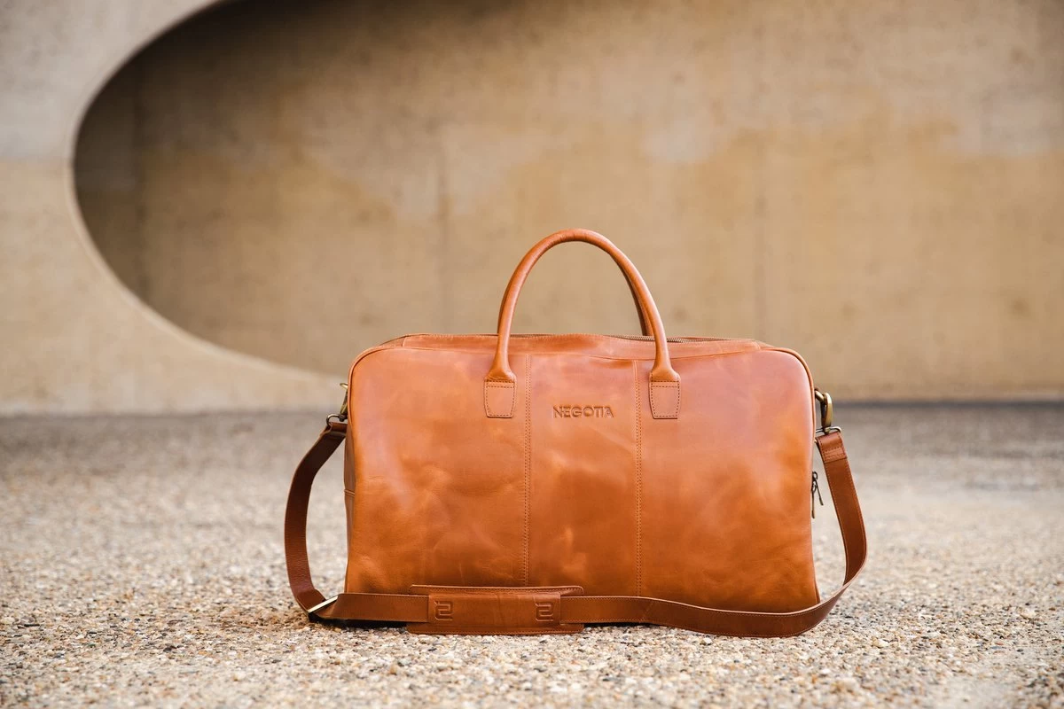 NEGOTIA Delta - Leren Weekendtas - Leren Reistas - Duffel Bag - 100% Luxe Top-Grain Leer - Bruin 8 NEGOTIA Delta - Leren Weekendtas - Leren Reistas - Duffel Bag - 100% Luxe Top-Grain Leer - Bruin - Afbeelding 8