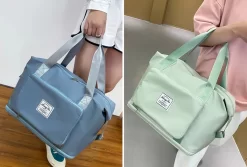 Merkloos Opvouwbare Handbagage Reistas – Opvouwbaar Tot 28 X 18 Cm – Blauw -Reisopslagwinkel 1200x813 11