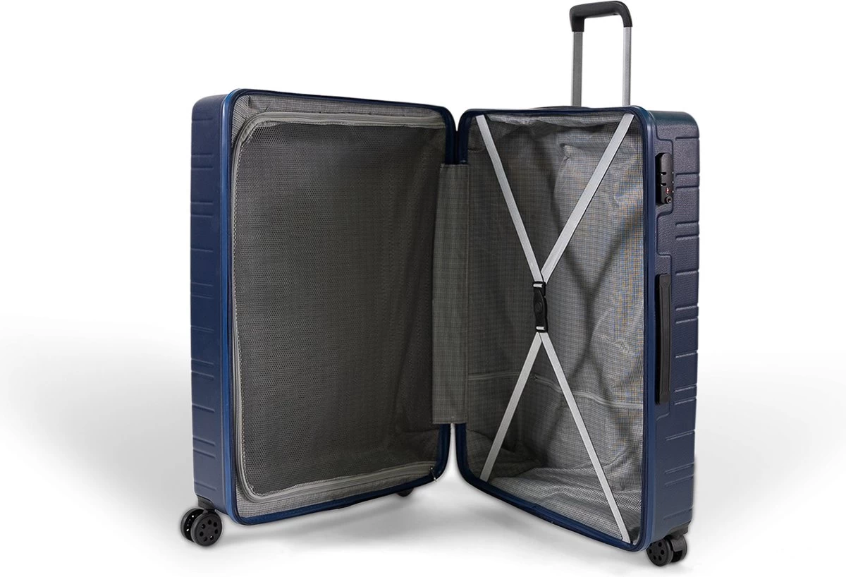 ©TROLLEYZ - Amsterdam No.9 - Reiskoffer 78cm Met TSA Slot - Dubbele Wielen - 360° Spinners - 100% ABS - Reiskoffer In Ocean Blue 4 ©TROLLEYZ - Amsterdam No.9 - Reiskoffer 78cm Met TSA Slot - Dubbele Wielen - 360° Spinners - 100% ABS - Reiskoffer In Ocean Blue - Afbeelding 4