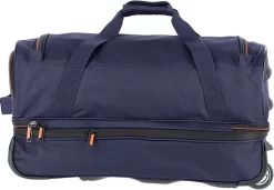 Travelite Basics Wheeled Duffle 55cm Expandable Navy/Orange -Reisopslagwinkel 1200x832 1