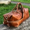 Lederen Tas - Reistas - Kalfsleer Tas - Duffle Bag Leather - Leren Reistas - Luxe Lederen Reistas - Grote Leren Reistas - Cognac Leer Tas - Cognac Kleur - Grote Lederen Reistas - Weekend Tas - Vakantie Tas - Genuine Leather Bag -
