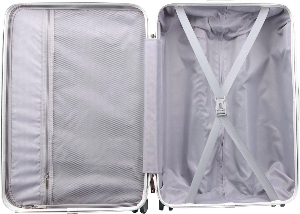 Royal Swiss - Reis Koffer - 66cm - Cijferslot- Lichtgewicht Koffer - 4 Wielen- Zilver 10 Royal Swiss - Reis Koffer - 66cm - Cijferslot- Lichtgewicht Koffer - 4 Wielen- Zilver - Afbeelding 10