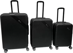 Ganz-Kofferset-3-delig-Zwart-Abs-Lichtgewicht-Trolley