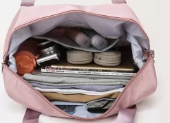 Merkloos Opvouwbare Handbagage Reistas – Opvouwbaar Tot 28 X 18 Cm – Roze -Reisopslagwinkel 1200x871