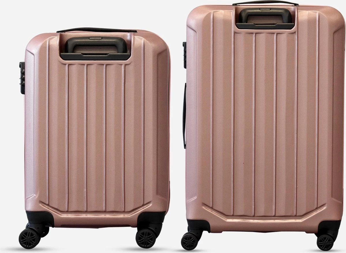©TROLLEYZ - Bali No.22 - Kofferset 2 Delig - 55cm+78cm Met TSA Slot - Dubbele Wielen - 360° Spinners - 100% ABS - Reiskoffers In Cosmopolitan Pink 2 ©TROLLEYZ - Bali No.22 - Kofferset 2 Delig - 55cm+78cm Met TSA Slot - Dubbele Wielen - 360° Spinners - 100% ABS - Reiskoffers In Cosmopolitan Pink - Afbeelding 2
