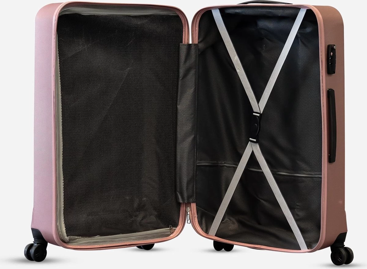 ©TROLLEYZ - Bali No.22 - Kofferset 2 Delig - 55cm+78cm Met TSA Slot - Dubbele Wielen - 360° Spinners - 100% ABS - Reiskoffers In Cosmopolitan Pink 4 ©TROLLEYZ - Bali No.22 - Kofferset 2 Delig - 55cm+78cm Met TSA Slot - Dubbele Wielen - 360° Spinners - 100% ABS - Reiskoffers In Cosmopolitan Pink - Afbeelding 4