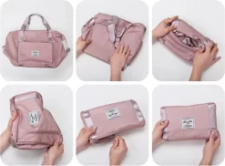 Merkloos Opvouwbare Handbagage Reistas – Opvouwbaar Tot 28 X 18 Cm – Blauw -Reisopslagwinkel 1200x883 1