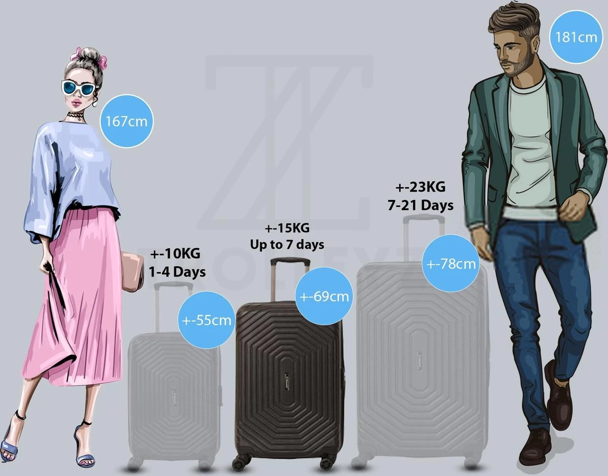 ©TROLLEYZ Florence No.7 - Reiskoffer 69 Cm - Night Black 7 ©TROLLEYZ Florence No.7 - Reiskoffer 69 Cm - Night Black - Afbeelding 7