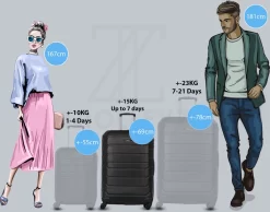 ©TROLLEYZ - Amsterdam No.9 - Reiskoffer 69cm Met TSA Slot - Dubbele Wielen - 360° Spinners - 100% ABS - Reiskoffer In Night Black -Reisopslagwinkel 1200x942 5