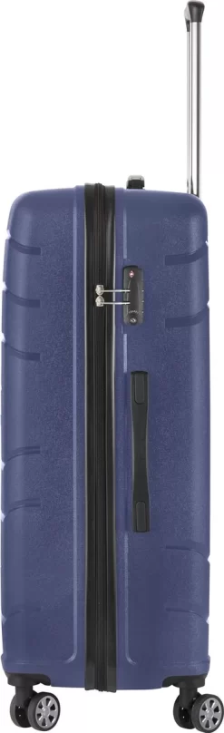TravelZ Big Bars Reiskoffer 78 Cm Met Dubbele Wielen - Trolley Koffer Met TSA-slot - Blauw -Reisopslagwinkel 367x1200 2