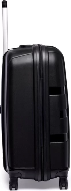 ©TROLLEYZ - Paris No.5 - Reiskoffer - 78cm Met TSA Slot - Dubbele Wielen - 360° Spinners - 100% Polypropyleen - Reiskoffer In Piano Black -Reisopslagwinkel 449x1200