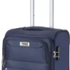TravelZ Softspinner TSA Handbagagekoffer 55cm - Zachte Reiskoffer Dubbele Wielen – Blauw