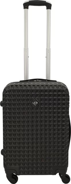 SB Travelbags Handbagage Koffer 55cm 4 Wielen Trolley - Zwart