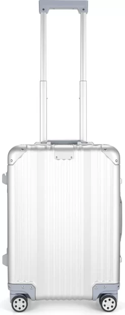 Aluminium Handbagage Koffer Mozzel Darrow - Reiskoffer Met Wielen - 51cm - Harde Koffer - Zilver