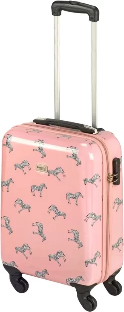 Princess Traveller Trendy Animal Collection - Handbagage Koffer - Zebra - Roze - 56cm -Reisopslagwinkel 477x1200 4
