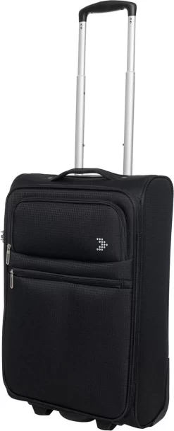 Travelbags Handbagage Zachte Koffer / Trolley / Reiskoffer - The Base - 55 Cm - Zwart -Reisopslagwinkel 487x1200