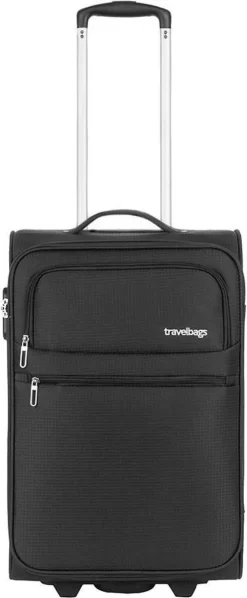 Travelbags Handbagage Zachte Koffer / Trolley / Reiskoffer - The Base - 55 Cm - Zwart