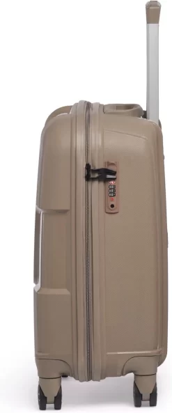 ©TROLLEYZ - Venice No.10 - Trolley - 55cm Met TSA Slot - Dubbele Wielen - 360° Spinners - 100% Polypropyleen - Handbagage Koffer In Pearl Sand -Reisopslagwinkel 500x1200