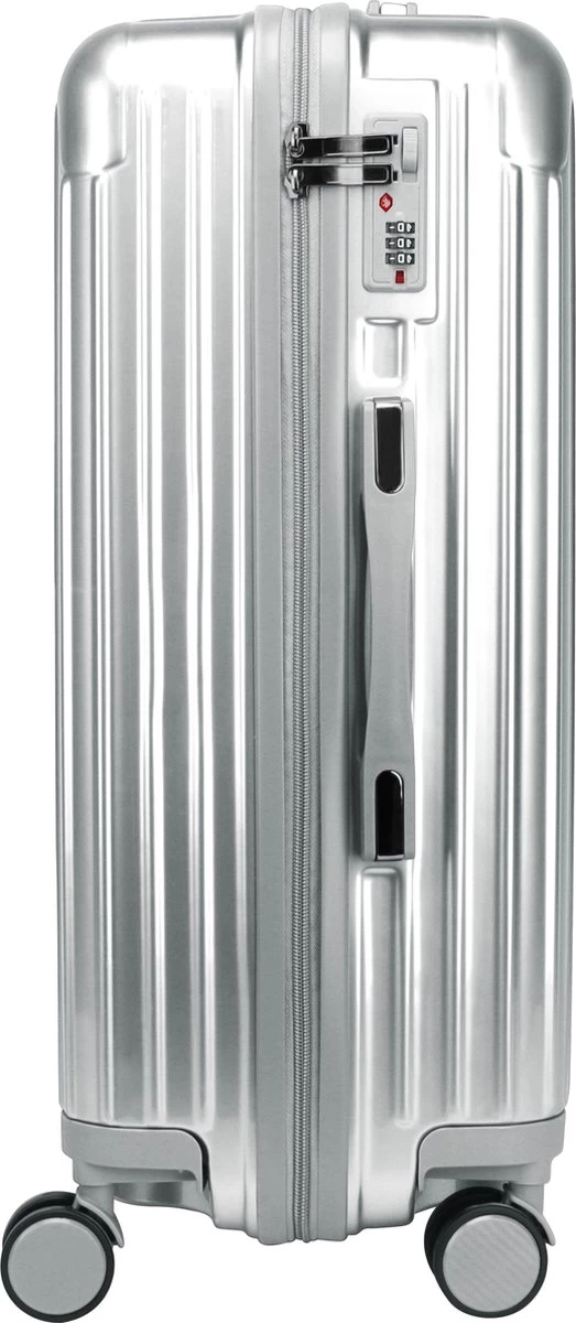 Royal Swiss - Reis Koffer - 66cm - Cijferslot- Lichtgewicht Koffer - 4 Wielen- Zilver 9 Royal Swiss - Reis Koffer - 66cm - Cijferslot- Lichtgewicht Koffer - 4 Wielen- Zilver - Afbeelding 9