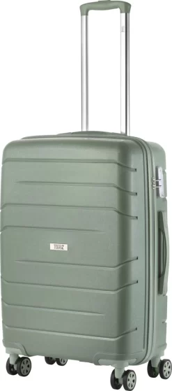 TravelZ Big Bars Reiskoffer 68 Cm Met Dubbele Wielen - Trolley Koffer Met TSA-slot - Olijf