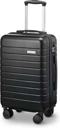 Swiss Alpine 2.0 - Handbagage Koffer - 55x35x20 Cm - 4 Wielen - Zwart