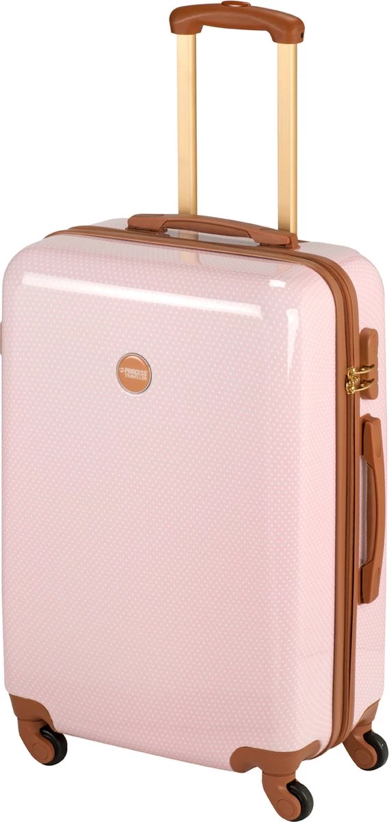 Princess Traveller Trendy Dots - Reiskoffer - Roze - M - 66cm 2 Princess Traveller Trendy Dots - Reiskoffer - Roze - M - 66cm - Afbeelding 2