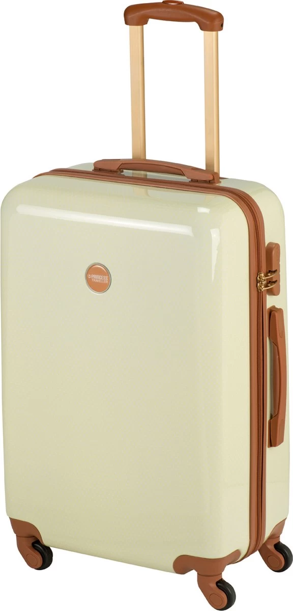 Princess Traveller Trendy Dots - Reiskoffer - Crème - M - 66cm 5 Princess Traveller Trendy Dots - Reiskoffer - Crème - M - 66cm - Afbeelding 5